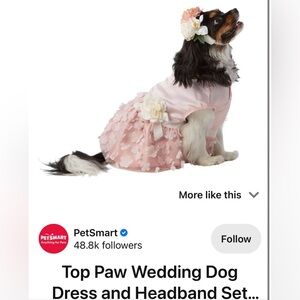 Top Paw Wedding Dog Dress and Headband set